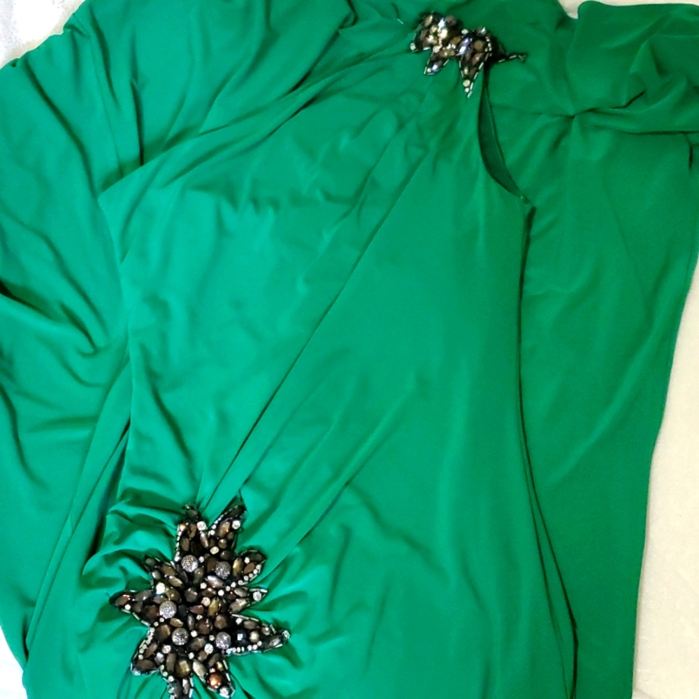 Jadore Green Long Dress Size 6 - Picture 5 of 7